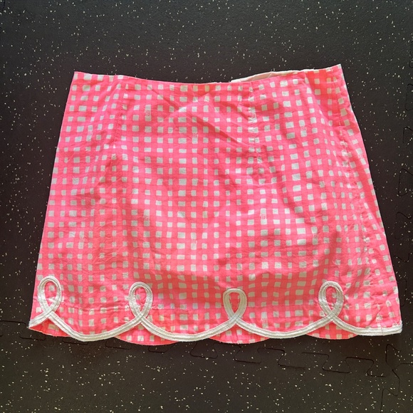 Lilly Pulitzer Neon Pink Gingham Tate Mini Skirt - Picture 2 of 4